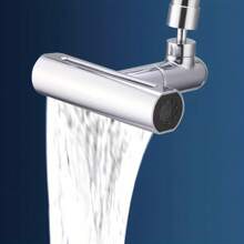 1入防濺灑廚房水龍頭,4合1 360°普遍旋轉節水器瀑布式出水口,通用接頭可用於加壓延長水龍頭,適用於廚房、浴室和戶外花園