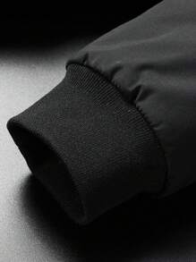 1 件装男士加厚保暖内衬休闲夹克立领秋冬季健身服男 - 黑色 - 查看 5