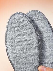 1雙簡約冬季溫暖粉色填充透氣柔軟運動鞋鞋墊 - 灰色 - 查看 2