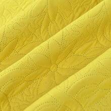 簡約風格聚酯纖維被套3件學院風高級寢具套裝奢華高端 - 黃色 - 查看 5