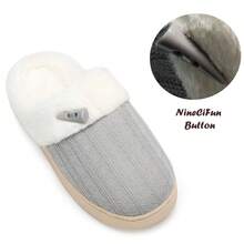 NineCiFun Women's slippers antiskid home cotton slippers memory foam slippers outdoor indoor warm comfortable plush lining bedroom slippers - 淺灰色 - 查看 4