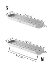 1入組浴室收納盒,壁架無需鑽孔,輕鬆安裝洗手間收納架-無需鑽孔,帶毛巾架的浴室架,洗頭水牆架,易排水耐腐蝕,簡約人體工學淋浴收納盒