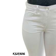 Pantalon de Mezclilla color  blanco Para Dama Stretch tiro Alto - Blanco - Ver 4