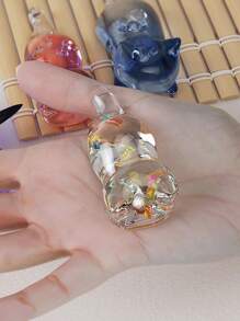 Diy 环氧树脂 3d 立体可爱小猫背钥匙扣笔筒石膏摆件硅胶模具 1 件