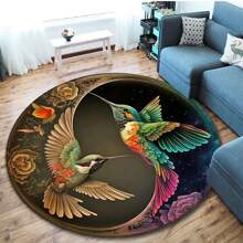 1入圓形花鳥圖案家居裝飾地毯 - 彩色 - 查看 1