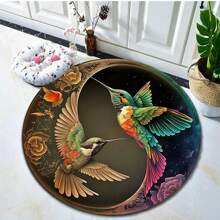 1入圓形花鳥圖案家居裝飾地毯 - 彩色 - 查看 4