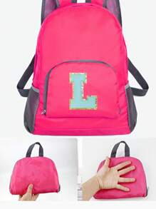 可折叠背包便携式旅行露营徒步旅行折叠包大容量超轻户外包，轻便，防水书包，适合毕业生、少女、大一、大二、大三和大四学生，大学和高中，非常适合户外、旅行、运动和返校，适合大学生的学校背包，非常适合大学、商务、工作、通勤、户外、徒步旅行、旅行、登山、体育场、运动、郊游、返校学校背包、书包、学校背包、返校、大背包、便携、可折叠、轻便，适合少女女大学生，非常适合返校、大学、初中、高中 - 粉色 - 查看 2