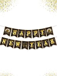 閃亮迎新年橫幅,兩種款式可選,營造新年氣氛 - 黑色 - 查看 6