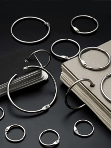 10pcs Metal Binder Rings With Clasp, For Scrapbook, Book, Diy Crafts - Silver - View 7