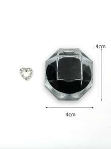 1pc Delicate And Minimalist Metallic Heart Shaped Tooth Diamond - Silver - View 9