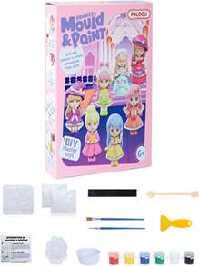 1盒兒童藝術和手工藝套裝 公主繪畫套裝 ,自行塗裝人偶、stem項目創意活動diy玩具禮物、石膏繪畫套裝,適用於藝術活動、聖誕臘腸填充、生日禮物、派對禮物 - 彩色 - 查看 2