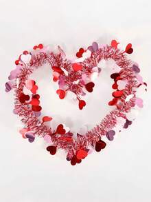 1入組情人節心形裝飾,配有彩色緞帶和花朵,適用於新年派對、訂婚、結婚週年慶祝裝飾,diy金屬花藝製作打造浪漫而閃亮的氛圍 - 彩色 - 查看 5