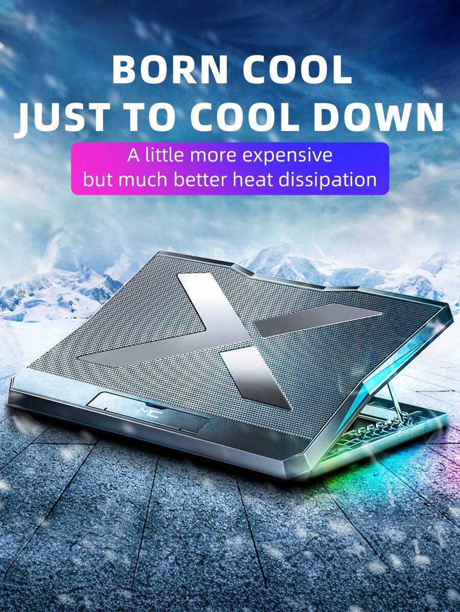 Đế Tản Nhiệt Laptop Với 6 Quạt làm mát , Máy tính xách tay chơi game Quạt làm mát Tấm lót Đối với , Máy tính xách tay Đứng Với 6 Chiều cao Có thể điều chỉnh , Quyển sổ Tấm lót Đối với - màu đen - Xem 1