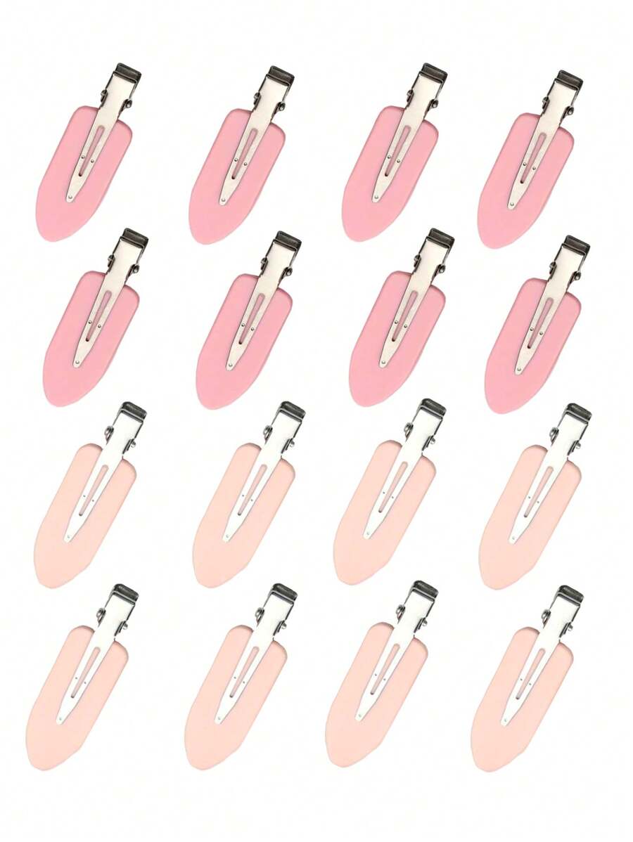 16 piezas Pinzas para el cabello de caimán simples y de moda sin arrugas, perfectas para fiestas, vida diaria, salidas casuales y adecuadas para niñas y mujeres. Pinzas para el cabello tipo garra para la calle, pasadores para el cabello, accesorios para el cabello, accesorios para la cabeza, accesorios para el cabello para mujeres - Rosa - Ver 1