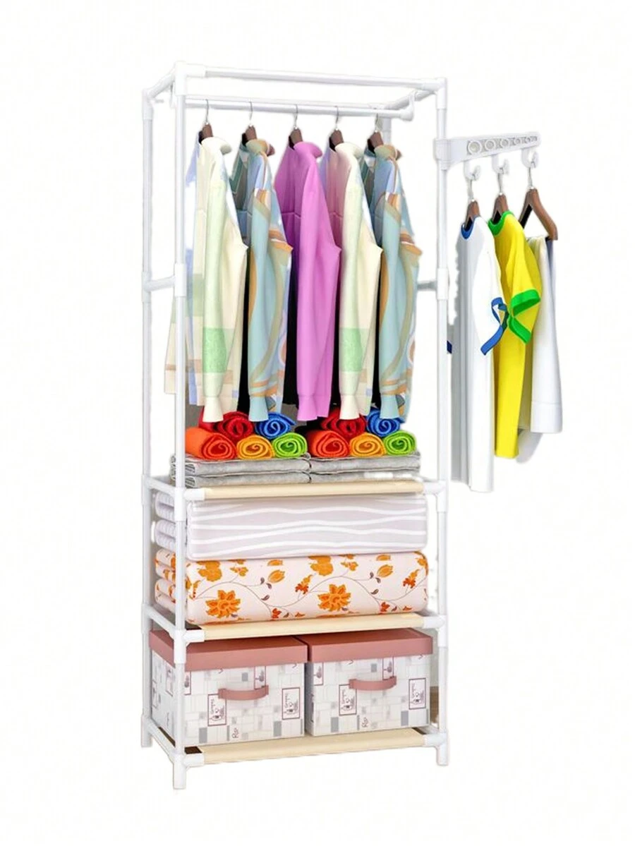 Freestanding Wardrobe With Shelves For Clothes Buildable Minimalist Wardrobe Rack - Multicolor - View 1