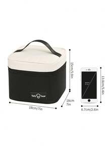 1個流行的大容量圓形隔熱袋，具備防水功能和可調節肩帶，可放午餐盒、便當盒等。適用於工作或學校。學校組織包老師儲物包教室用品袋教室組織包 - 黑色 - 查看 6