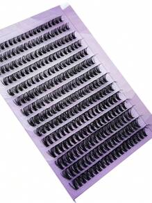 HBZGTLAD 280pcs/14rows 60/80pcs 0.05mm Ultra Fine False Eyelashes, 9-16mm Mixed Length, Faux Mink Eyelash Extension, 3D Russian Volume Individual Eyelash Cluster For Makeup, Black Lashes In Purple Box Packaging Lash Clusters,Eye Lash Clusters,Individual Eyelashes,Lashes,Fake Lashes - Black - View 2