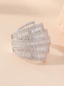 Anillo zirconia cúbica - Plateado - Ver 3
