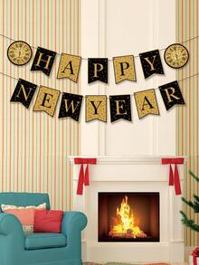 閃亮迎新年橫幅,兩種款式可選,營造新年氣氛 - 黑色 - 查看 4