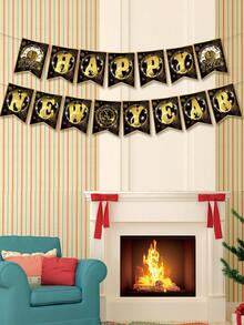 閃亮迎新年橫幅,兩種款式可選,營造新年氣氛 - 黑色 - 查看 9