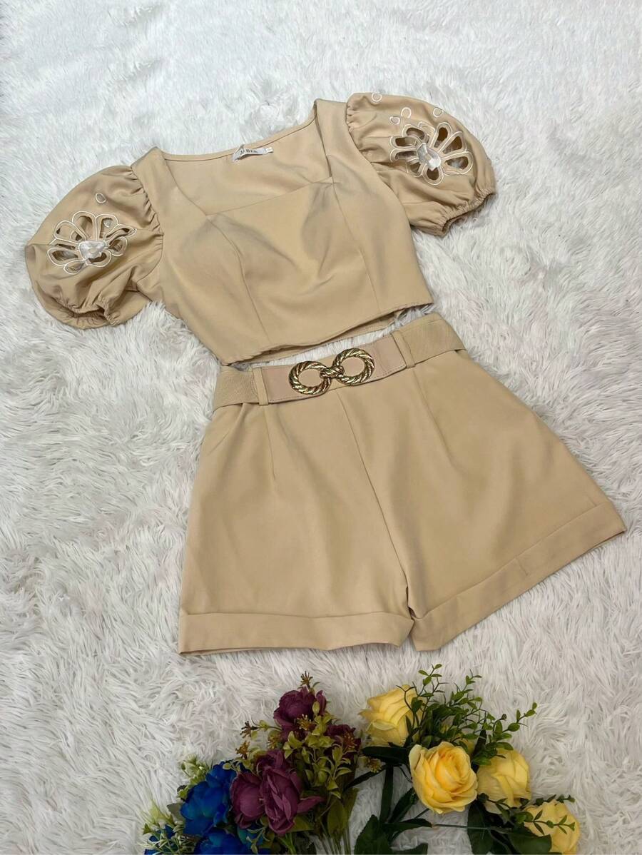 Women Two-piece Outfits - 米色 - 查看 1