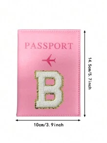 Neues Reisepass Cover Aus Pu Leder, Kartenhalter Für Frauen Und Männer, Reisepass Tasche Mit Marmor Stil Und Initiale, Reisepass Schutzhülle Mit Kartenhalter Und Rfid Für Reisen, Bankkarte Und Id Abdeckung, Brieftasche Für Reisezubehör - Pink - Übersicht 3