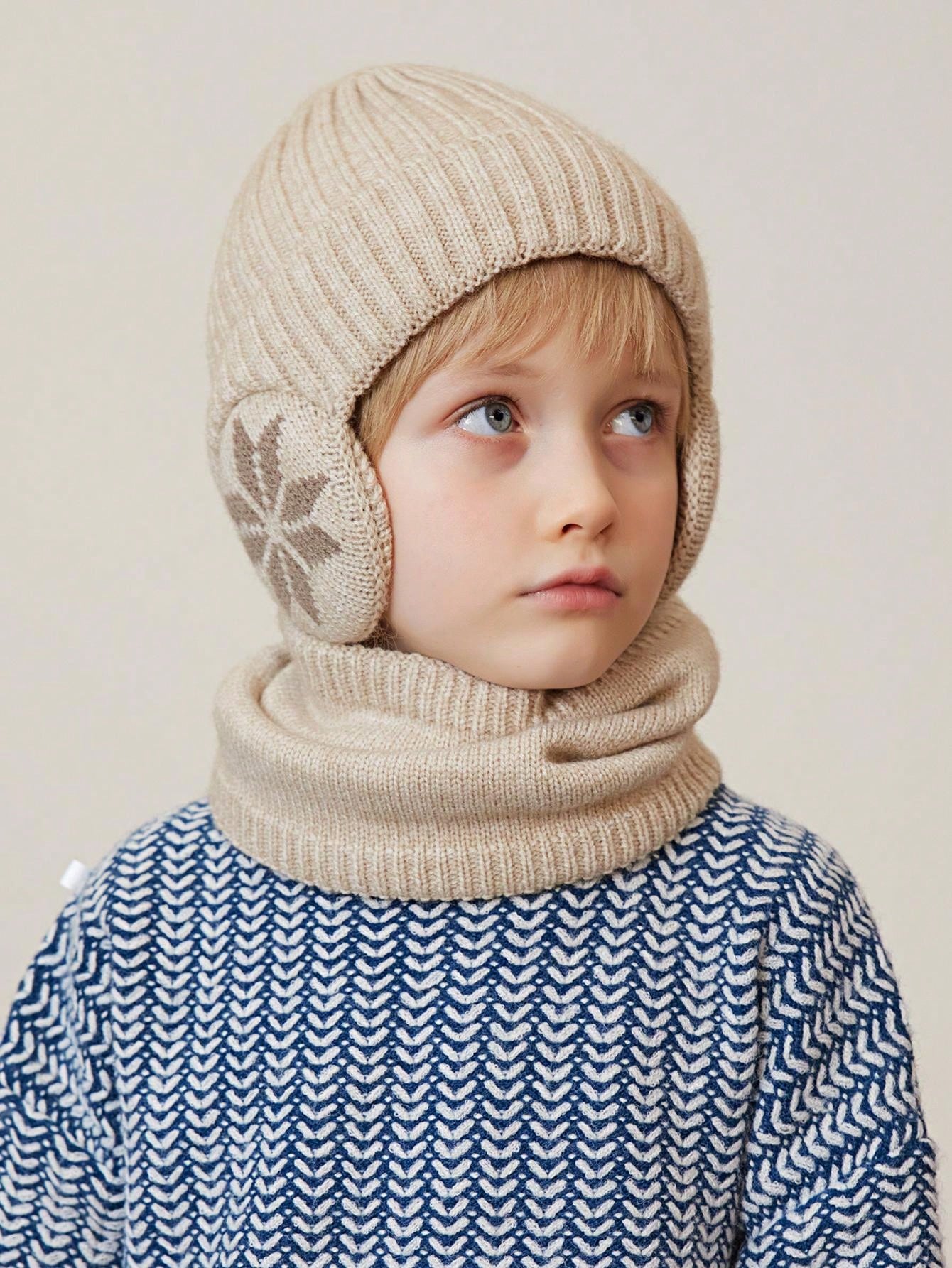 2pcs-kids-winter-warm-knit-beanie-hat-scarf-set-for-skiing-and