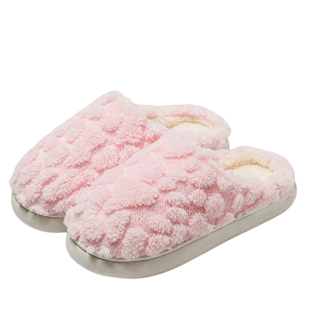 新款情侶卡通毛絨拖鞋,秋冬防滑家居拖鞋保暖室內鞋