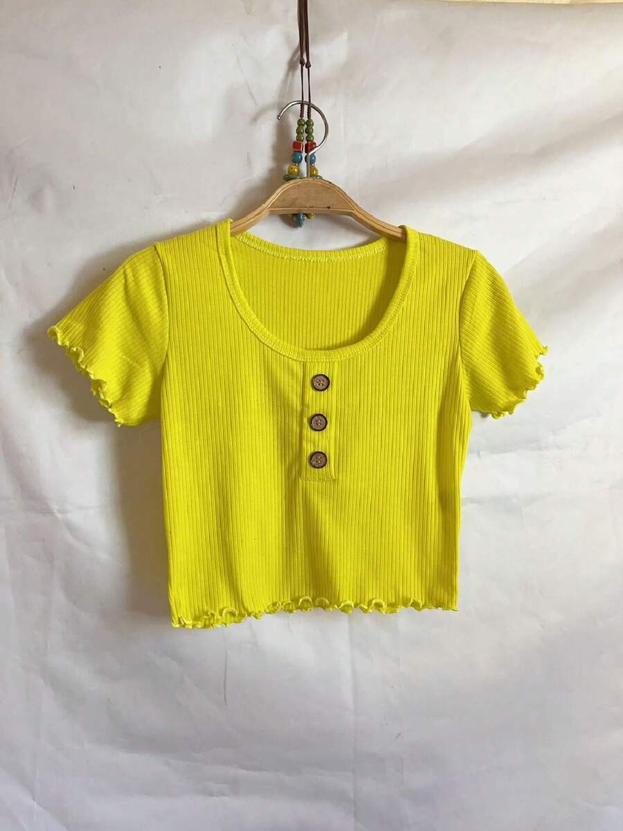 Women Tops - 黃色 - 查看 1