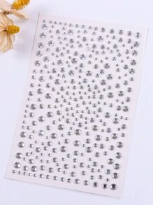 1片鑲嵌寶石貼紙自粘閃亮寶石珠寶貼紙,適用於頭髮、臉部、指甲、妝容、服裝、鞋子、包包diy裝飾 - 彩色 - 查看 7