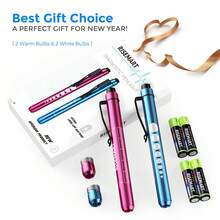 1 Set Of Home Pen Lights, Portable Pen Lights For Daily Home Use And Checking Pupil Measurements, Kit Gifts Red And Blue Color, Batteries Included - 紅色和藍色 - 查看 7