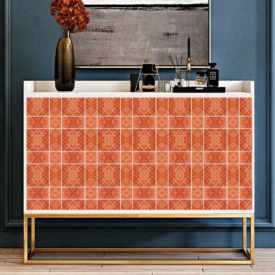 10 Bộ 5 Phong cách Ngói Hình dán Hoa Mẫu Retro Trở lại Splash Đối với Phòng bếp Phòng tắm Vinyl Không thấm nước Chiếc lò sưởi Hình dán Bóc Và Gậy Nghệ thuật Giấy dán - Nhiều màu - Xem 1