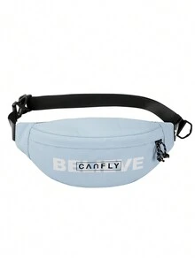 Casual Waist Bag For Men, Shoulder Bag, Crossbody Bag, Fashion Brand Men Chest Bag Bum Bag Fanny Pack Sling Bag Waterproof Lightweight With Adjustable Strap For Travel Vacation Office Supplies Holiday Essentials Nylon Solid Color Casual Valentines Gift Men Gifts Men Accessories For Boys - Mint Blue - View 2