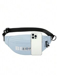 Casual Waist Bag For Men, Shoulder Bag, Crossbody Bag, Fashion Brand Men Chest Bag Bum Bag Fanny Pack Sling Bag Waterproof Lightweight With Adjustable Strap For Travel Vacation Office Supplies Holiday Essentials Nylon Solid Color Casual Valentines Gift Men Gifts Men Accessories For Boys - Mint Blue - View 7