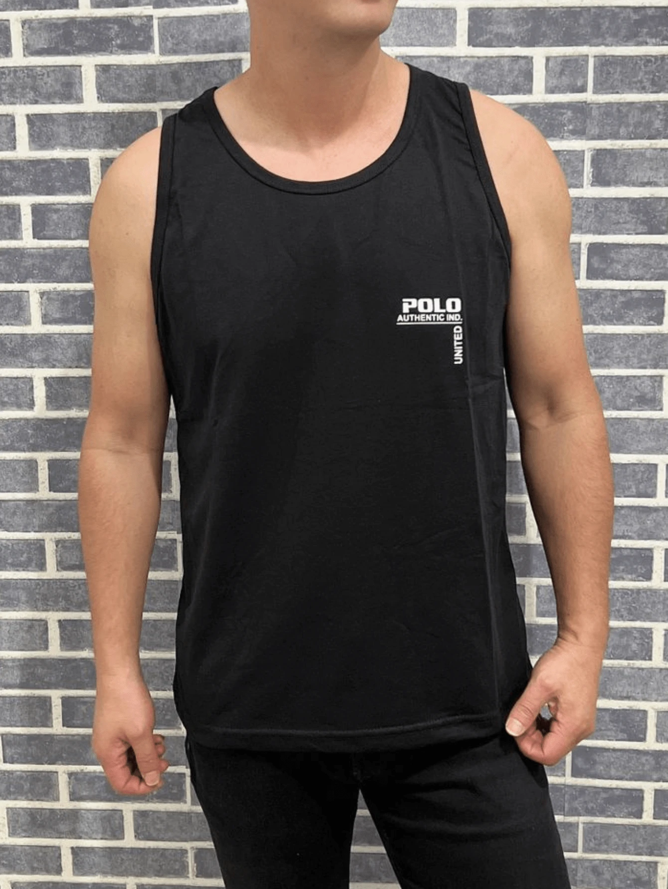 Men Tank Tops - 黑色 - 查看 1