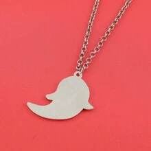 1入組可愛的銀色幽靈形金屬項鍊,作為禮物非常完美 - 銀色 - 查看 5