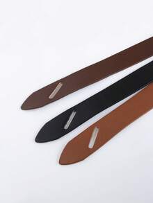 1 件女式柔軟簡約打結腰帶適合日常穿著、外套、洋裝、毛衣裝飾 - 黑色 - 查看 3