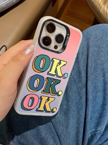 1pc Ok Laser Gradient Pc+Silicone Phone Case Compatible With IPhone 15, Compatible With Iphone 15 Plus, Compatible With Iphone 15 Pro Max,International Version, Not The Domestic Version - Multicolor - View 3