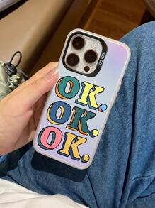 1pc Ok Laser Gradient Pc+Silicone Phone Case Compatible With IPhone 15, Compatible With Iphone 15 Plus, Compatible With Iphone 15 Pro Max,International Version, Not The Domestic Version - Multicolor - View 5