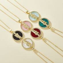 Pearl Shell  Round Shape Charm Catholic Jewelry Mivro Pave Cubic Zirconia Pendant Necklace for Women - Pink Of San Jude - View 1