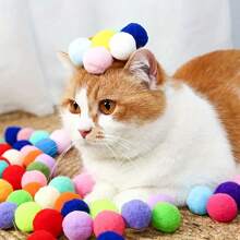 1入組互動發射器貓玩具,附帶20入組毛絨球,有趣的貓咪戲弄玩具,可用於貓狗訓練和娛樂用品,互動發射訓練貓玩具創意小毛球游戲拉伸毛絨球玩具貓用品寵物配件(附贈發射器隨機顏色) - 彩色 - 查看 4