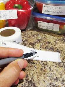 1 Roll Of Date Labels Stickers For Food Storage Labels Date Content Home Kitchen Packaging Condiments Mark Date Stickers Labels - White - View 1