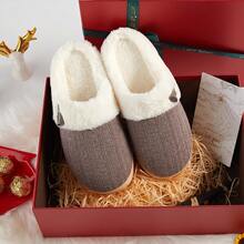 NineCiFun Women's slippers antiskid home cotton slippers memory foam slippers outdoor indoor warm comfortable plush lining bedroom slippers - 咖啡色 - 查看 8