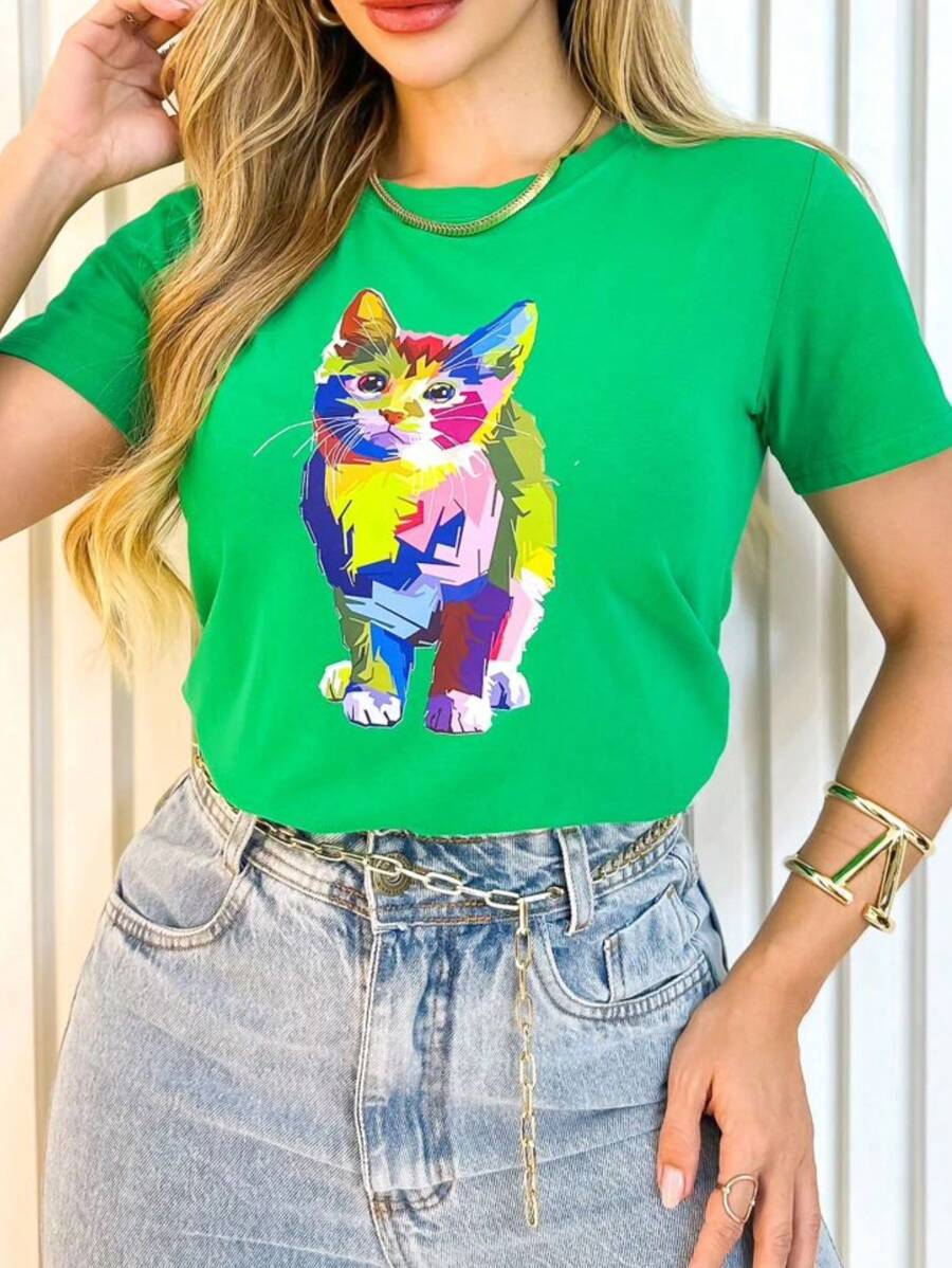 Women T-Shirts - 綠色 - 查看 1