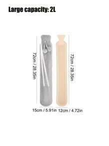 1pc Winter Long Hot Water Bag For Waist And Neck & Shoulder U-Shaped Heat Pad - Grey - View 2