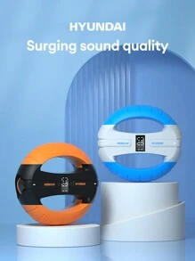 HYUNDAI Bluetooth Earphone In-Ear Passive Noise-Proof Hi-Fi Calling Music Time Display Auto-Pause Wireless Headphones - Orange - View 1