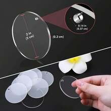 50 Piezas Llaveros Claros De Discos Circulares Transparentes Acrílicos En Blanco Para La Fabricación De Llaveros Y Joyería Diy - transparente - Ver 2