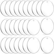 50 Piezas Llaveros Claros De Discos Circulares Transparentes Acrílicos En Blanco Para La Fabricación De Llaveros Y Joyería Diy - transparente - Ver 1
