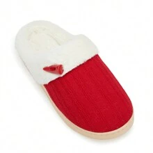 NineCiFun Women's slippers antiskid home cotton slippers memory foam slippers outdoor indoor warm comfortable plush lining bedroom slippers - 紅色 - 查看 2