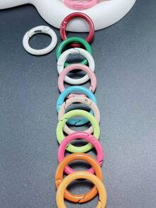10入組彩色圓形彈簧扣鉤,用於diy合金鑰匙扣 - 彩色 - 查看 5